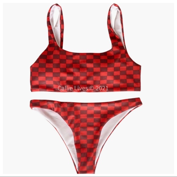 🎉HP NWT Sexy & Sporty Checkered Scoop 2Pc Bikini - Picture 9 of 13